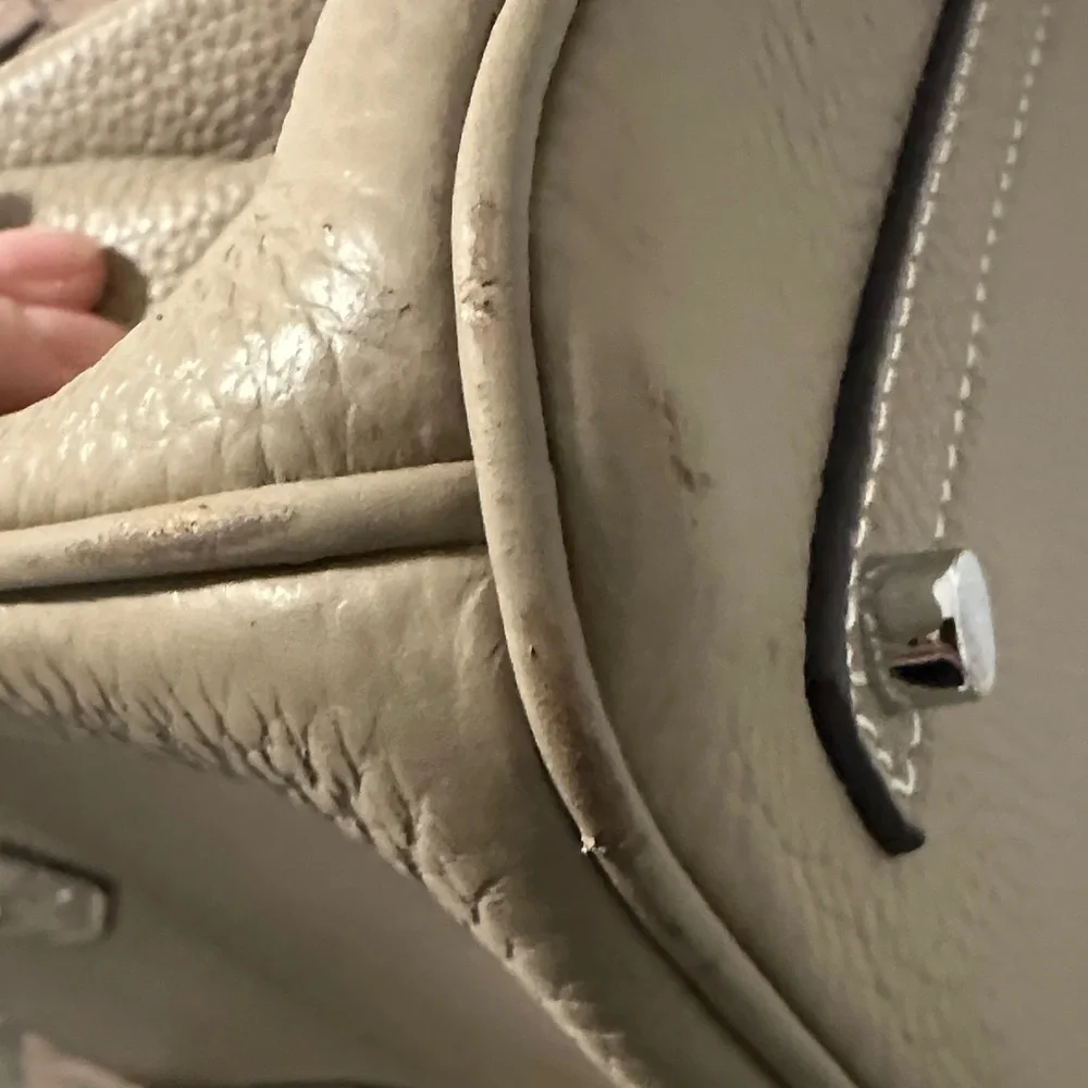 Birkin Hermes Style Bag - Elegant Taupe Gennuine Leather Handbag 35cm - Picture 12 of 15
